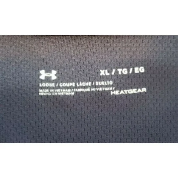 Under Armour Polo Golf Shirt Blue Heat Gear Loose Wicking Mens XL EUC - Picture 4 of 5